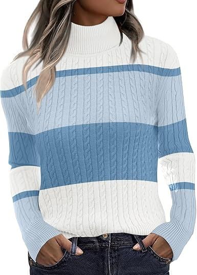 Striped Turtleneck Sweater