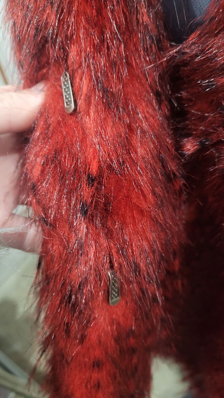 Red Faux Fur Jacket imagen 5