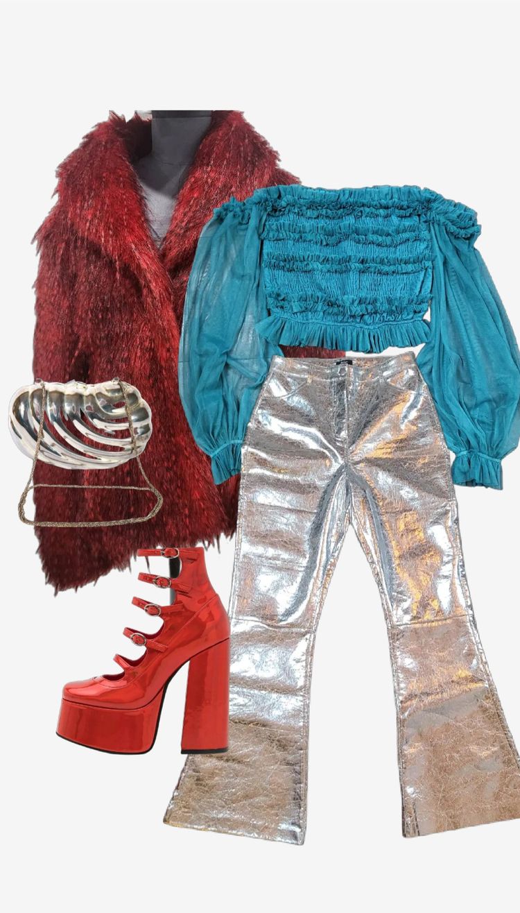 Red Faux Fur Jacket imagen 7