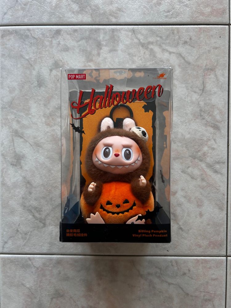 Labubu Pop Mart Halloween Sitting Pumpkin Vinyl Plush product image