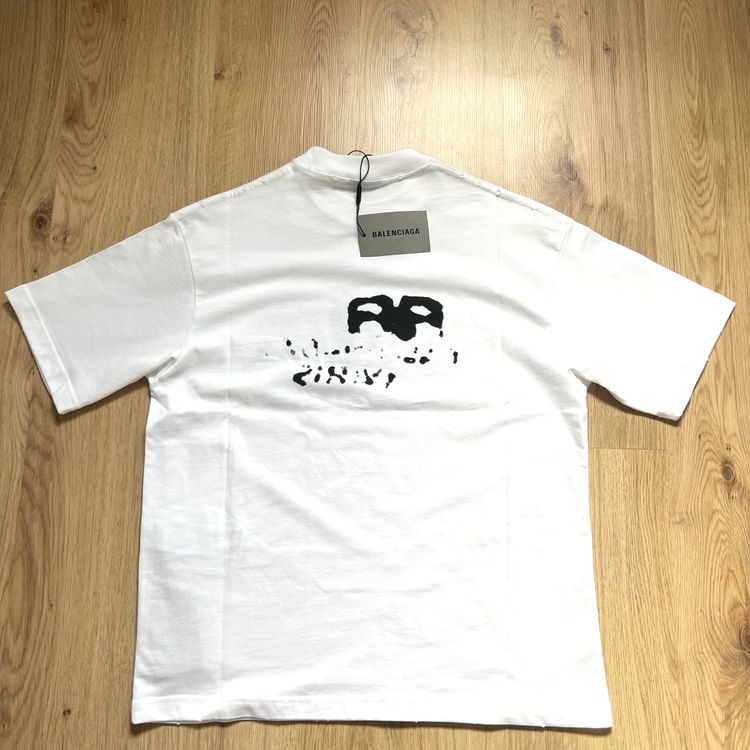 Balenciaga White Graphic Logo T-Shirt image 4