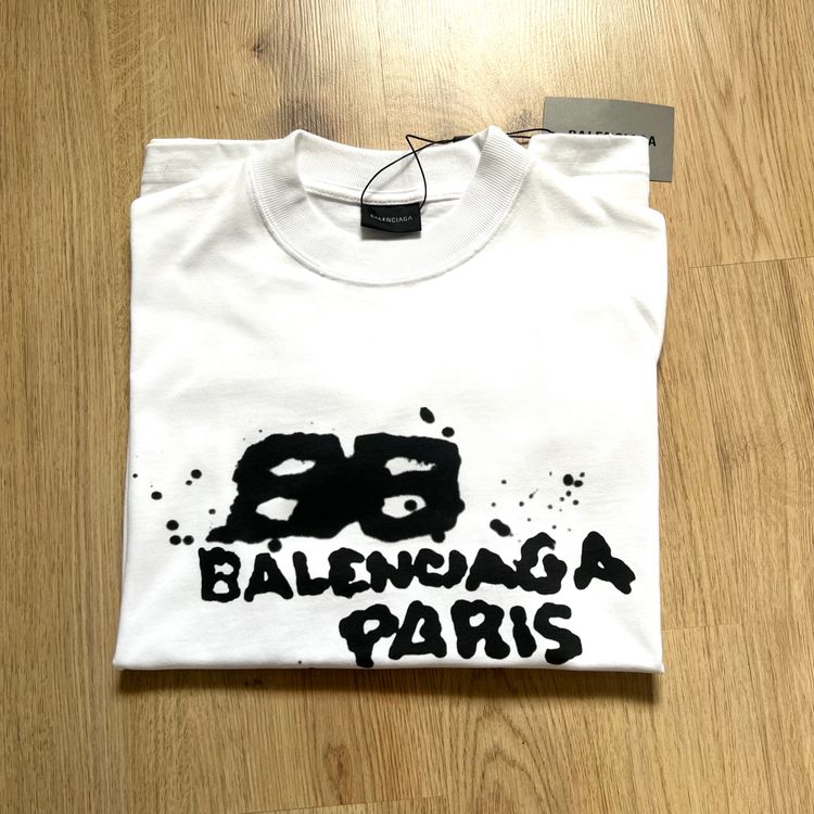 Balenciaga White Graphic Logo T-Shirt image 7