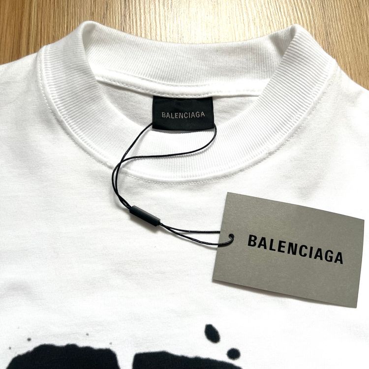 Balenciaga White Graphic Logo T-Shirt image 3