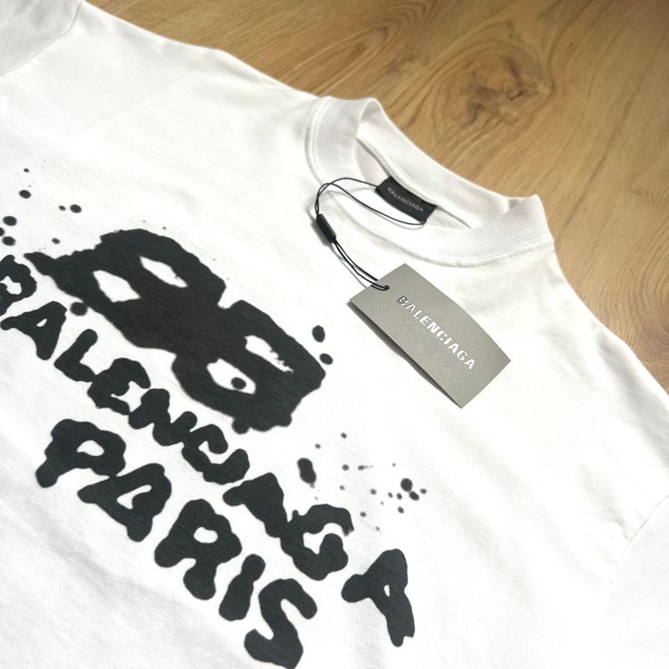 Balenciaga White Graphic Logo T-Shirt image 2