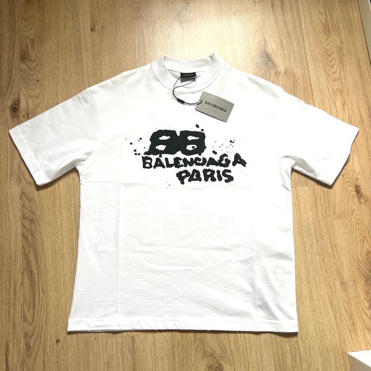 Balenciaga White Graphic Logo T-Shirt image 1