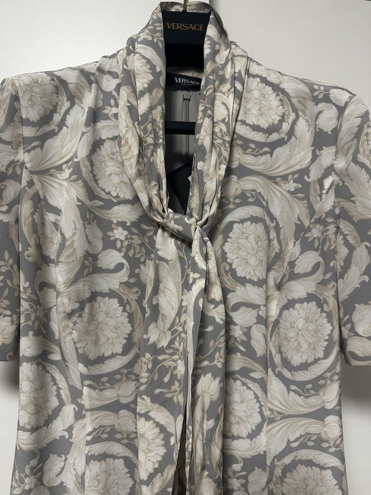 Versace Baroque Dress With Tie Neck image 3