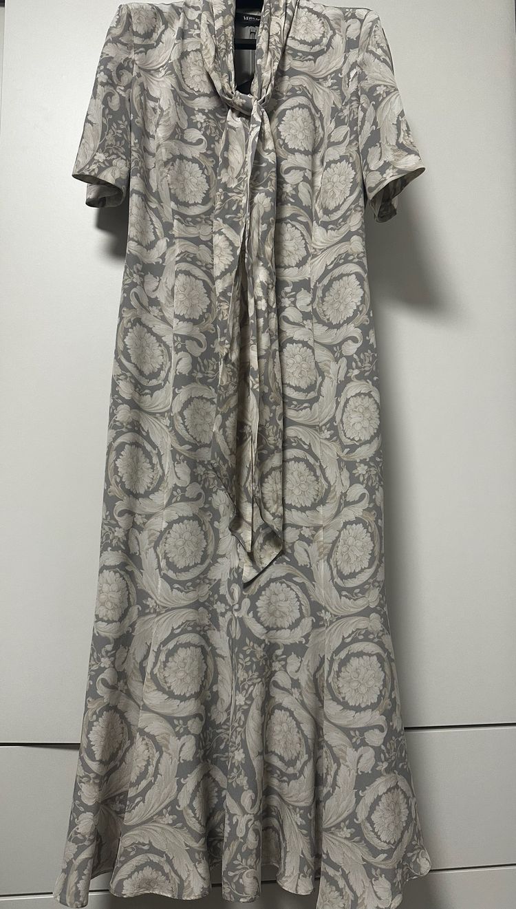 Versace Baroque Dress With Tie Neck image 2