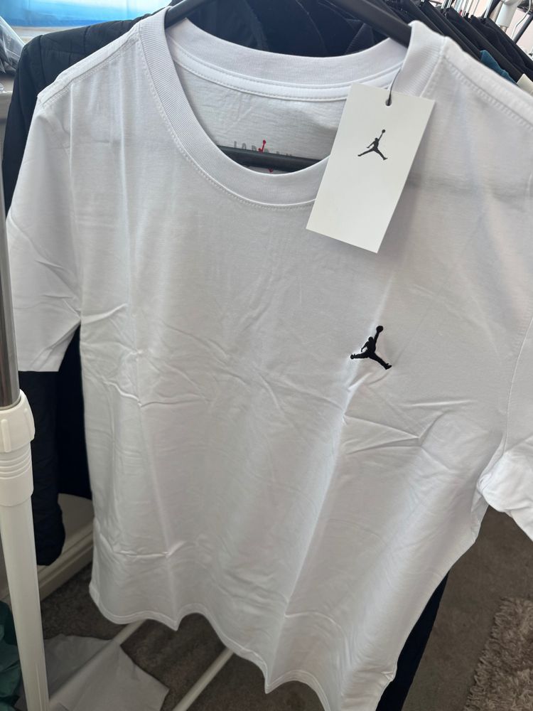 White Jordan T-Shirt With Black Logo