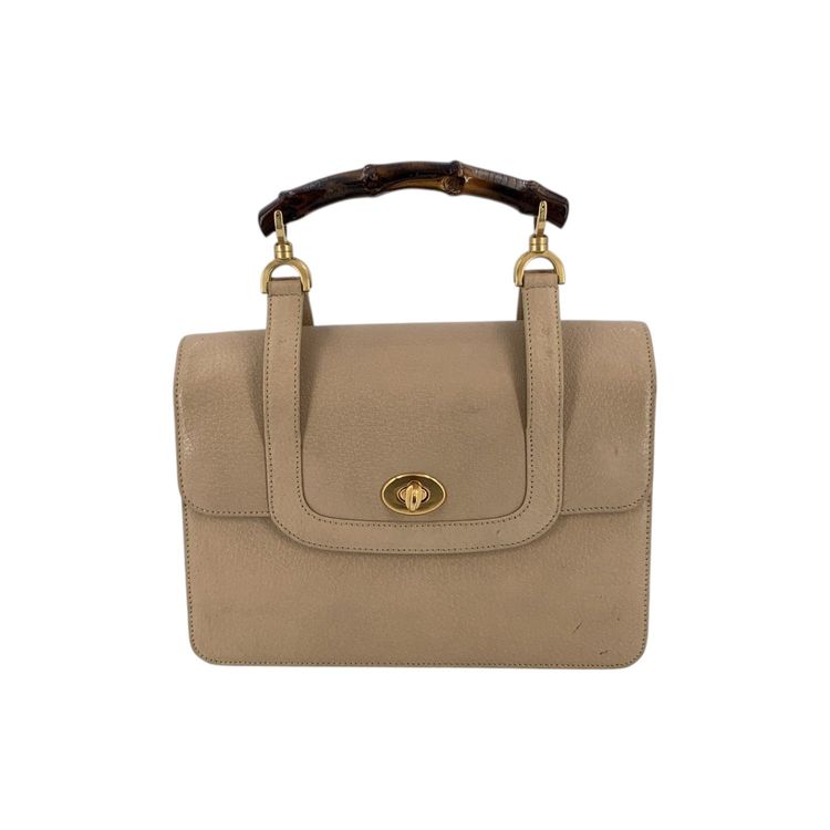 Gucci Vintage Leather Handbag Vintage Bamboo image 1