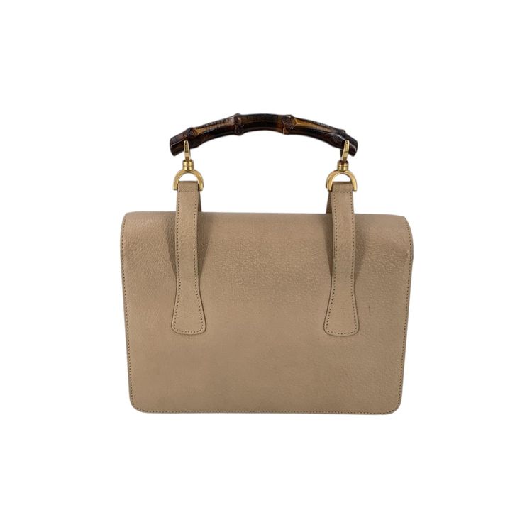 Gucci Vintage Leather Handbag Vintage Bamboo image 7