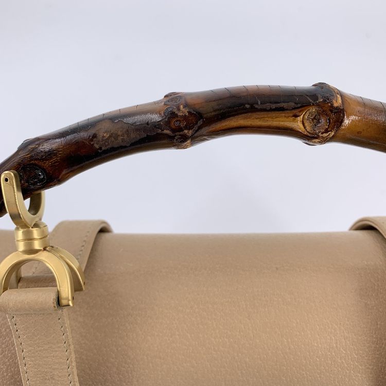 Gucci Vintage Leather Handbag Vintage Bamboo image 4