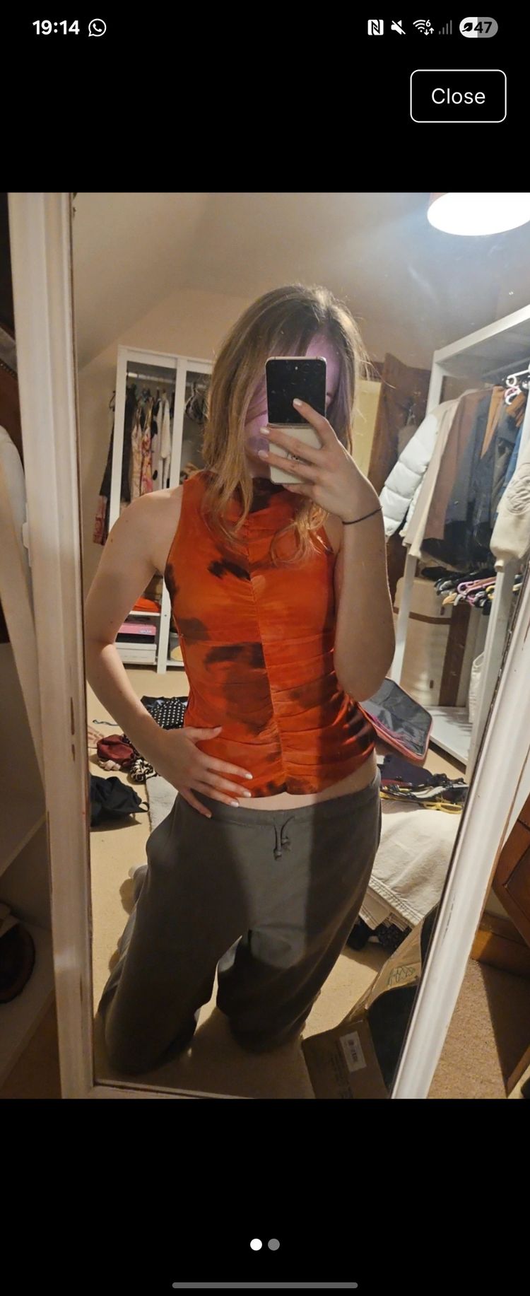 Orange Sleeveless Top image 2