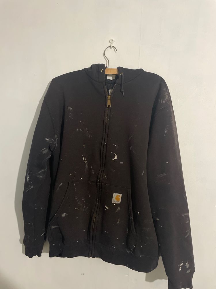 Carhartt brown zip-up hoodie
