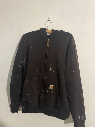 Carhartt brown zip-up hoodie
