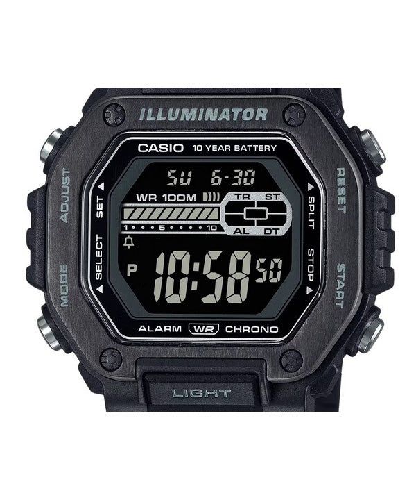 Casio Standard Digital Black Resin Strap Blue Dial Quartz MWD-110HB-1BV 100M Men's Watch 2