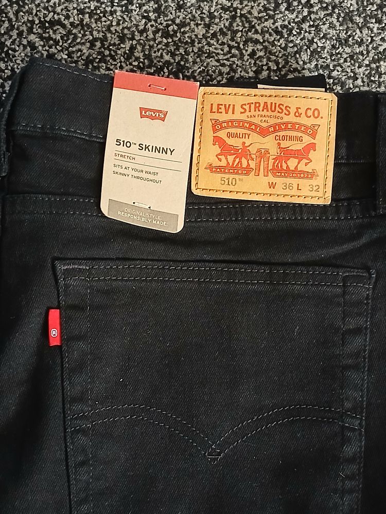 Levi'S 510 Skinny Jeans Black  W36 L32 
