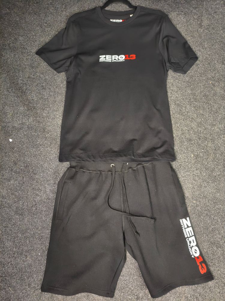 Zero13 Black shorts and t shirt set. Brand new, all sizes 