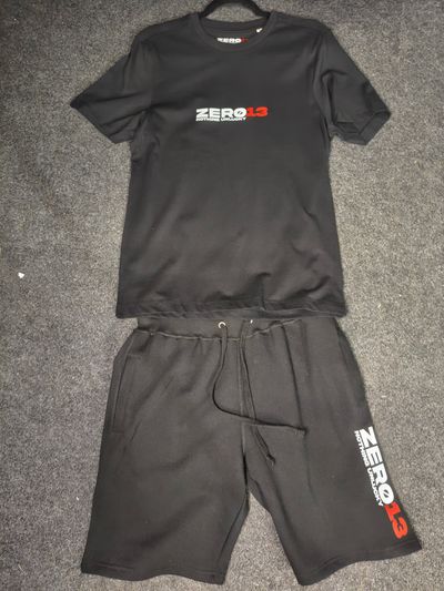 Zero13 Black shorts and t shirt set. Brand new, all sizes