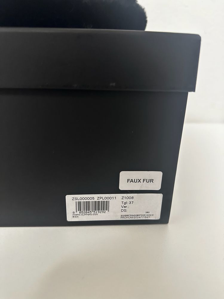 Versace Black Faux Fur Slippers With Gold Medusa Logo image 4