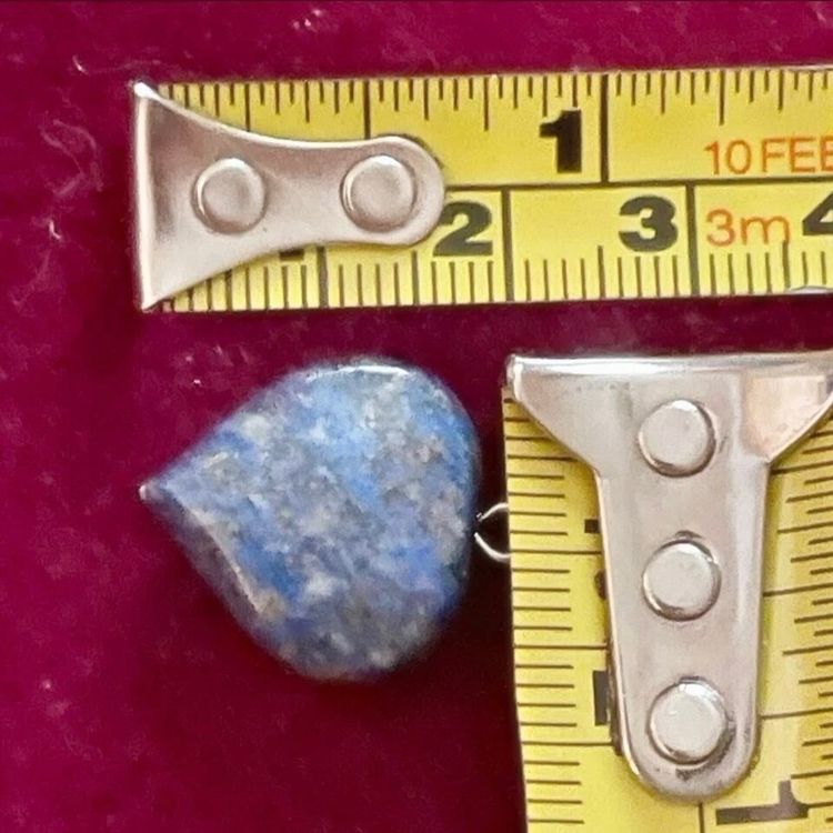 New Lapis Lazuli Quartz Puff Heart Love Crystal Pendant Healing Birthday Valentine Gift 3