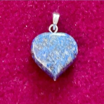 New Lapis Lazuli Quartz Puff Heart Love Crystal Pendant Healing Birthday Valentine Gift 1