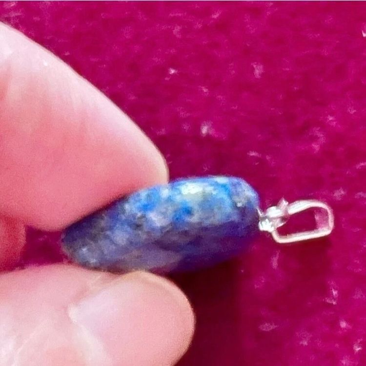 New Lapis Lazuli Quartz Puff Heart Love Crystal Pendant Healing Birthday Valentine Gift 2