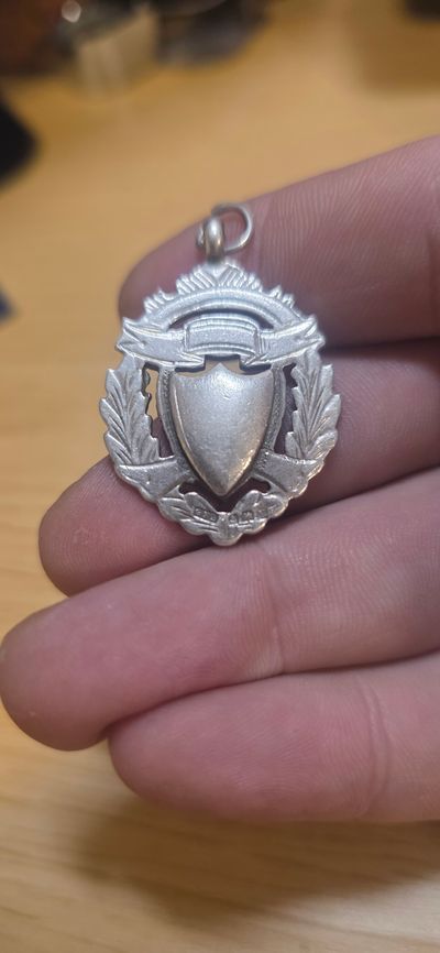 925 Sterling Silver heavy Fob double sided solid silver