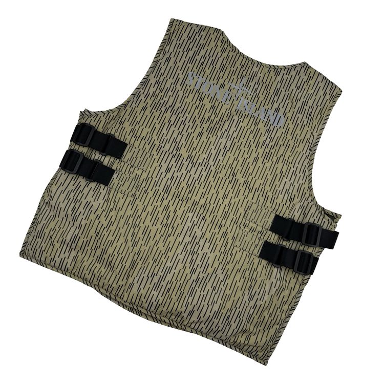 Stone Island 2021 Rain Camo Reflective Spellout Padded Utility Vest - XL image 4