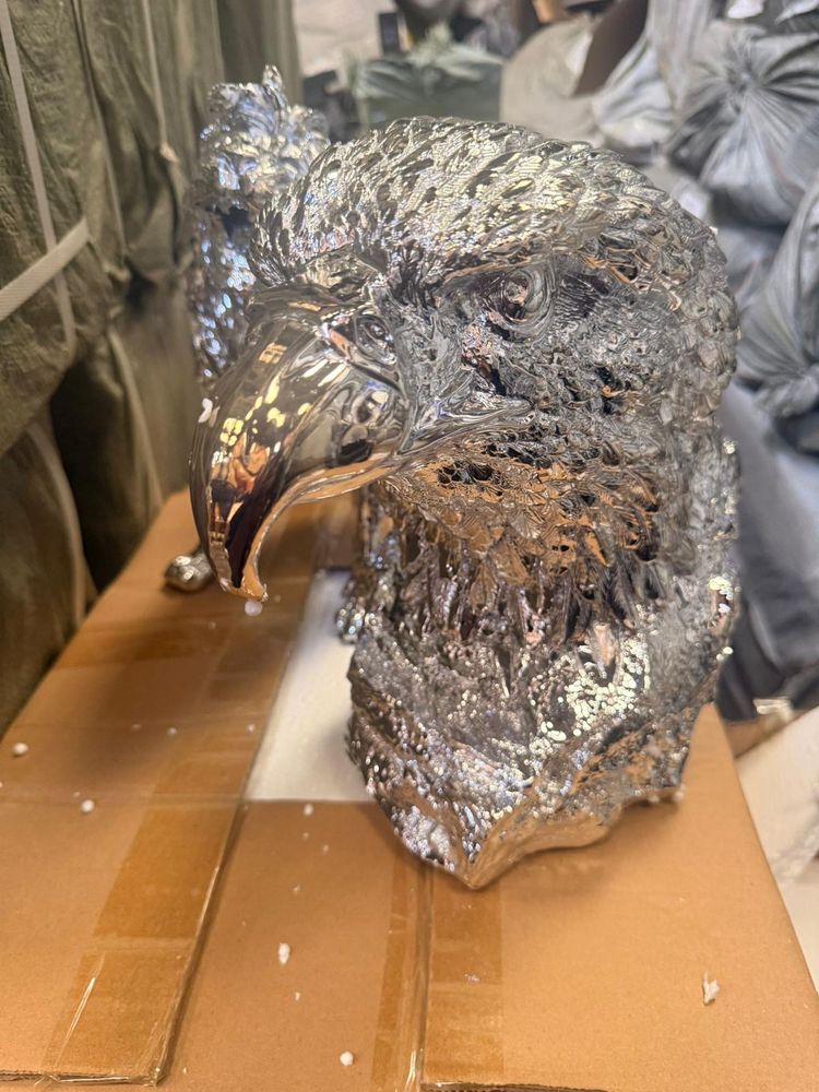 Silver Eagle Head Sculpture image 2