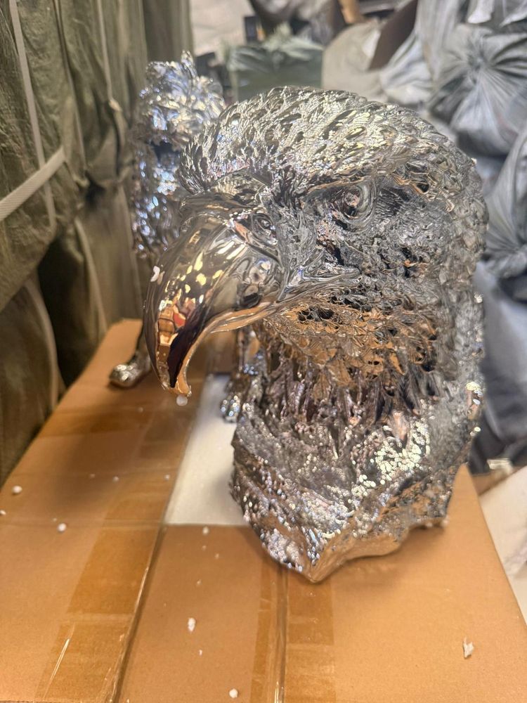 Silver Eagle Head Sculpture image 1