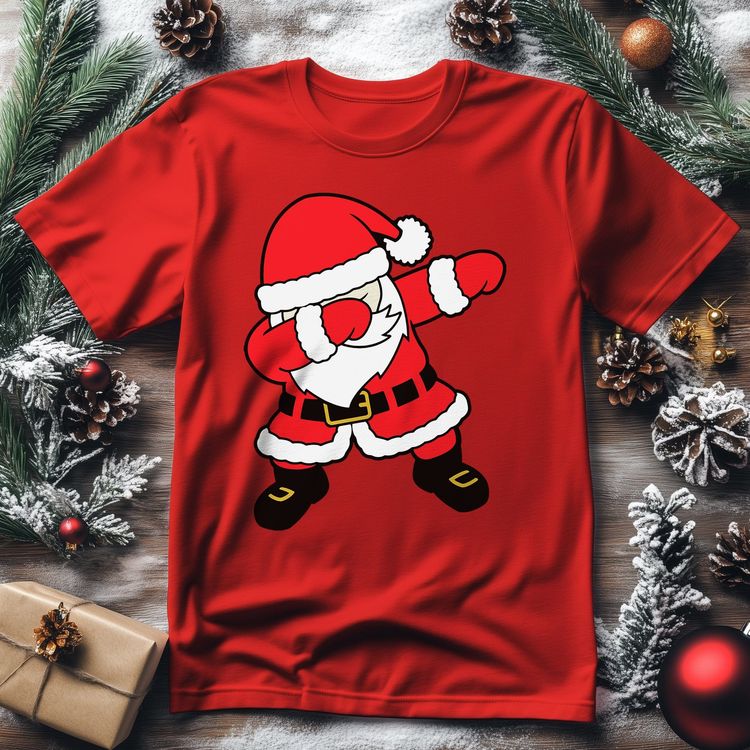 Dabbing Santa in Red Suit T-Shirt - image 3