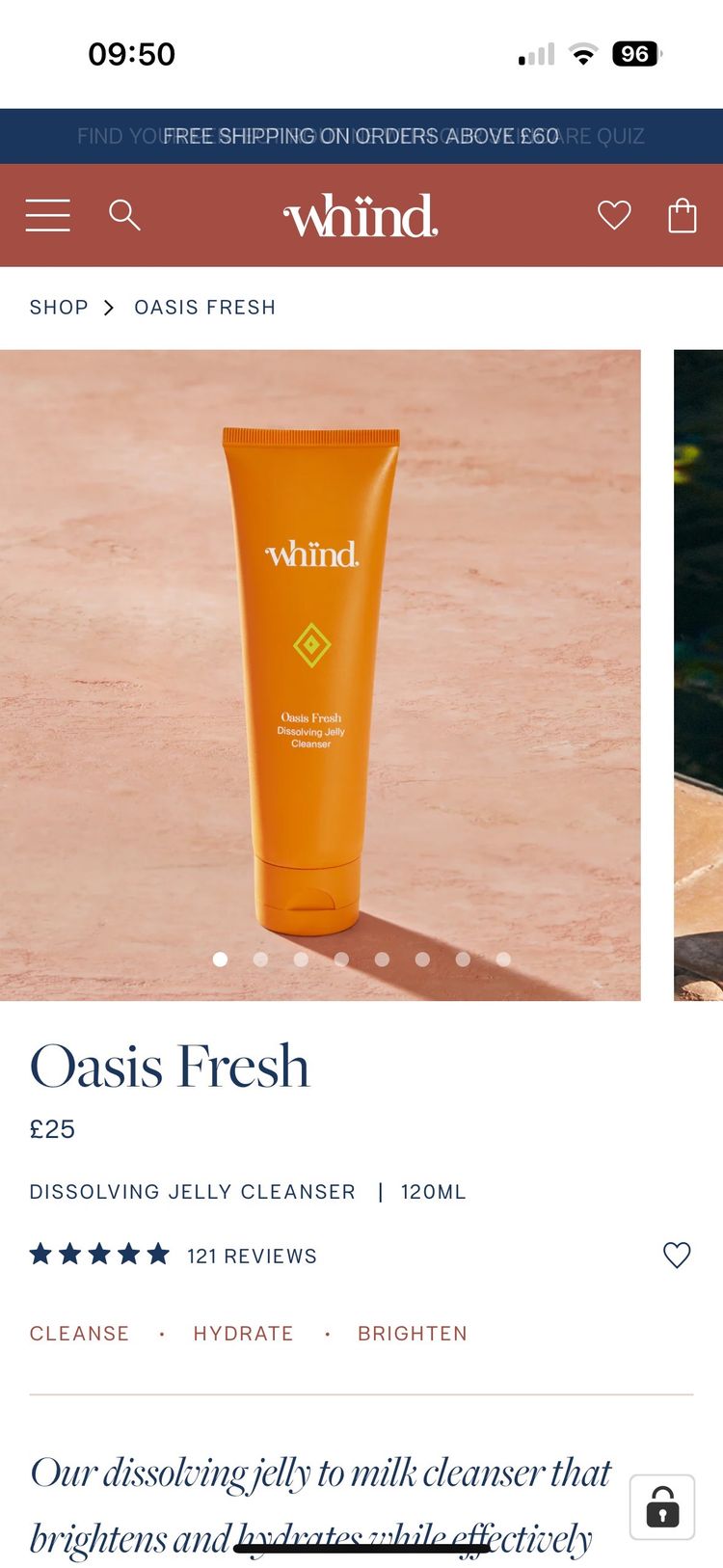 Whind Oasis Fresh Dissolving Jelly Cleanser image 2