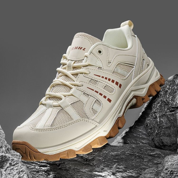 Beige And Brown Hiking Shoe image 1
