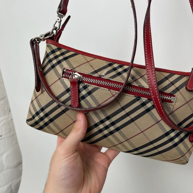 Immagine di Burberry Beige Plaid Check 2 Way Shoulder Bag 2