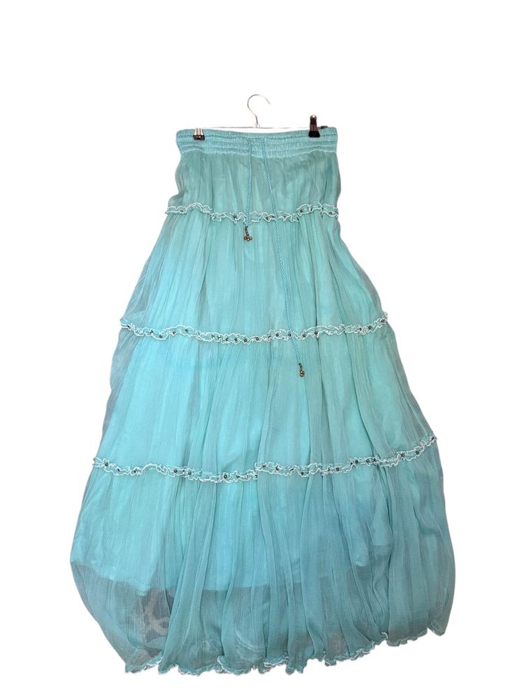 light blue maxi skirt