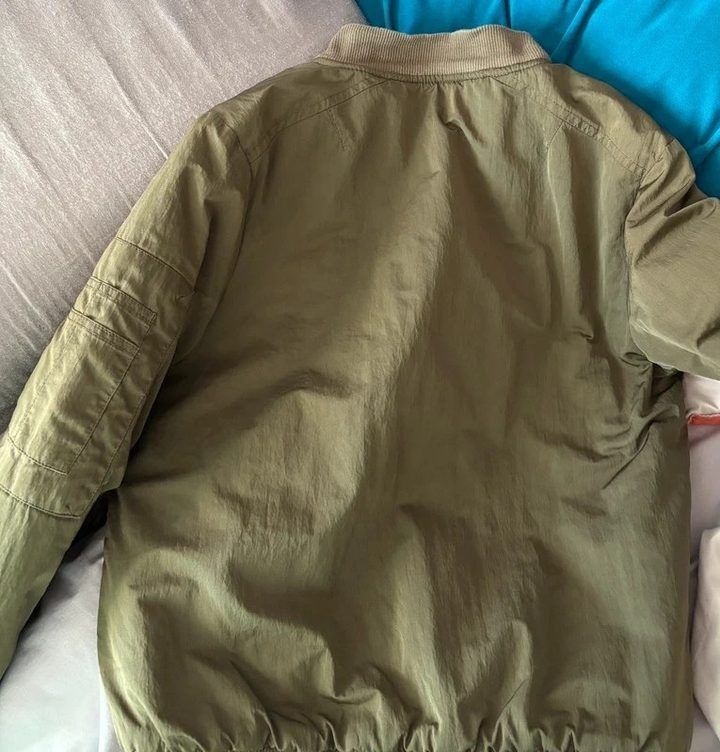 Green Hooded Bomber Jacket image 2