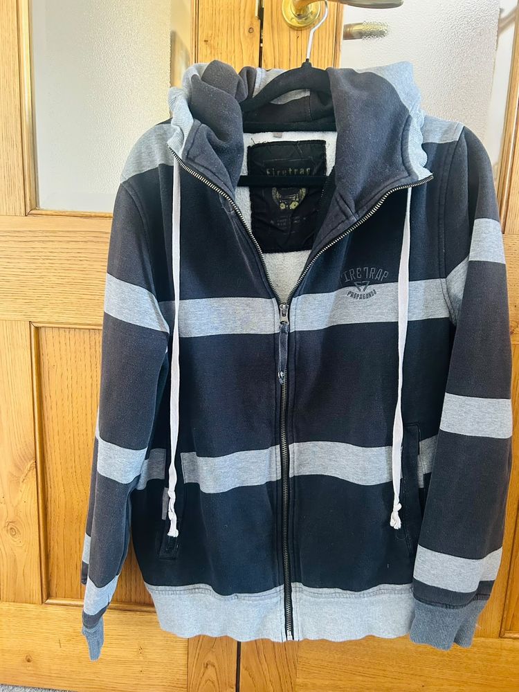 Firetrap Striped Zip-Up Hoodie image 1
