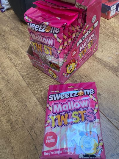 12 LARGE BAGS MALLOW TWISTS Sweetzone Mallow Twists