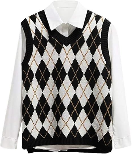 Argyle Knit Vest Sweater image 1