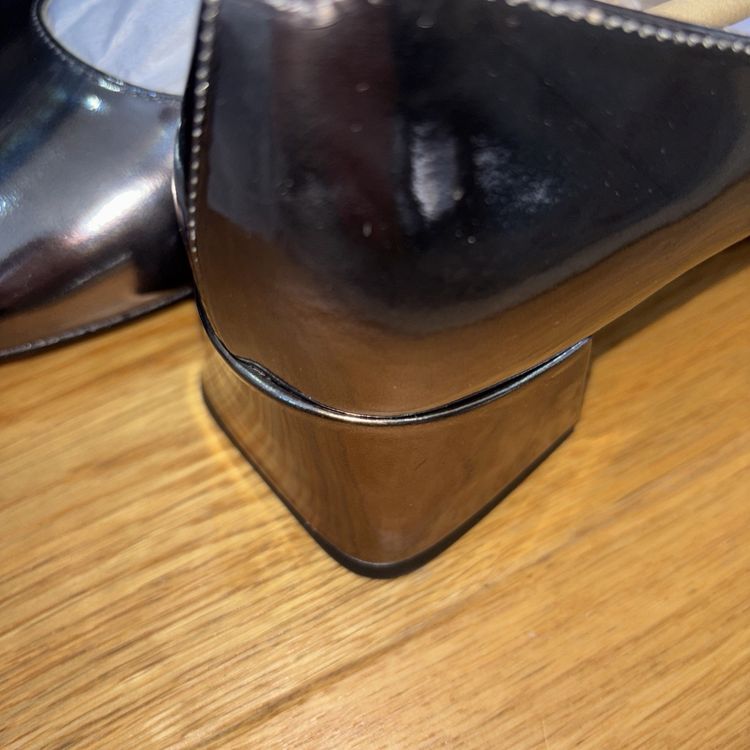 Coach Angelina Patent Leather Mary Jane Shoes UK 8 Anthracite Metallic BNIB image 6