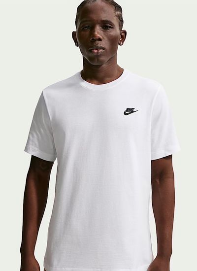 Nike White T-Shirt - Black Swoosh