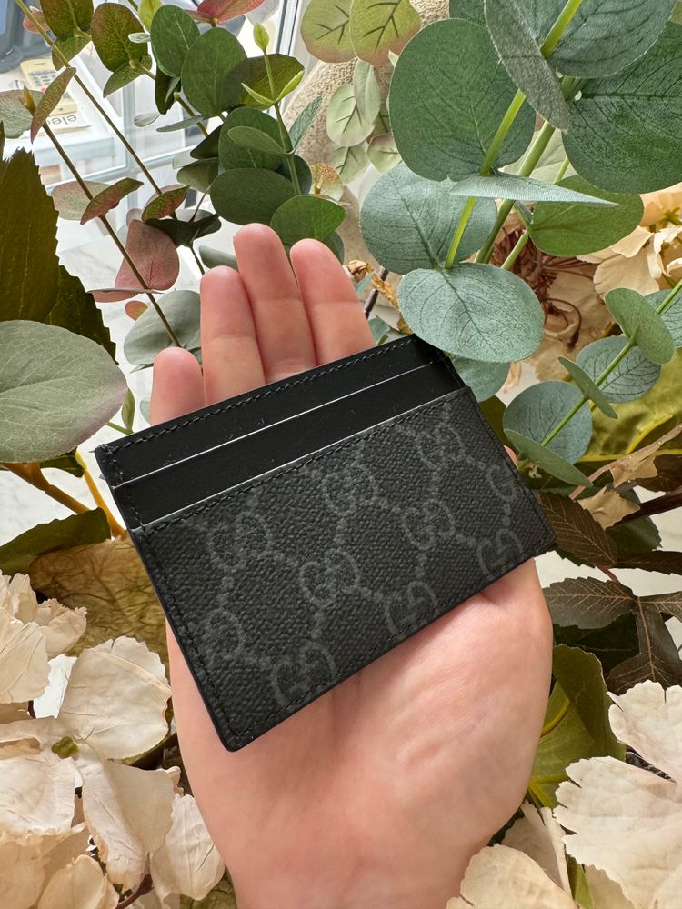 Gucci ‘Black/ Grey GG’ Cardholder NO BOX *Authentic* 2