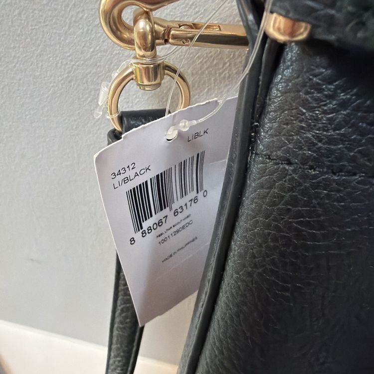 COACH Polished Pebbled Scout Hobo Black Bag BNWT 2 Inter Changeable Straps image 2