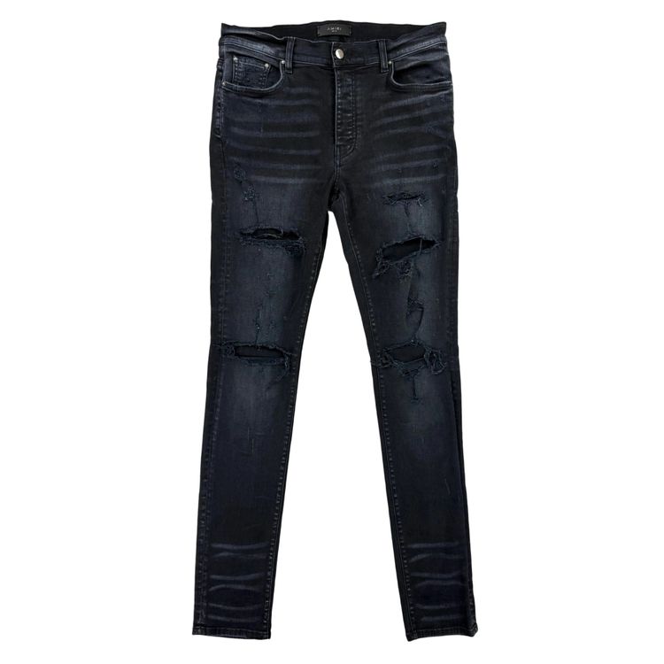 Amiri Men’s Black Ripped Distressed Jeans - Uk 32