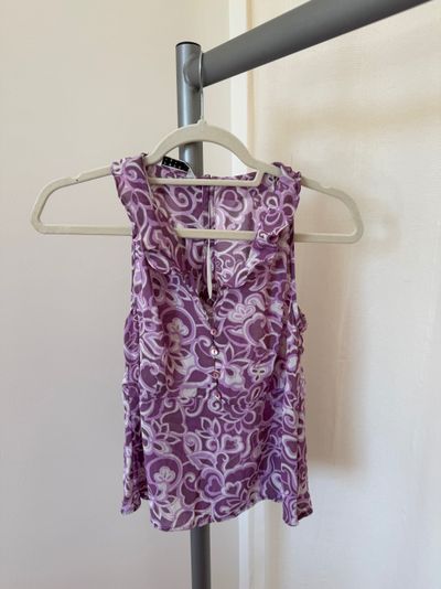 Purple Sleeveless Floral Top