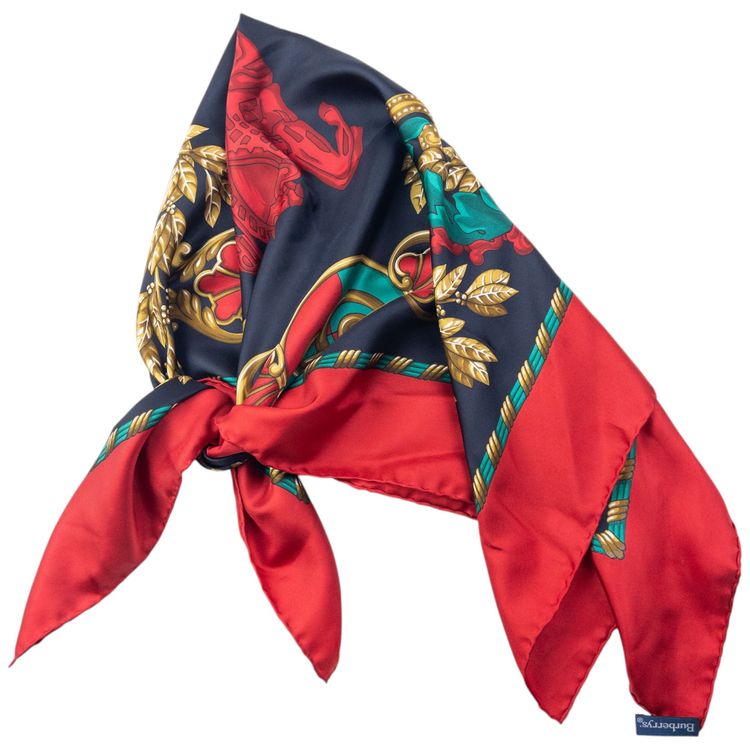 Vintage 80s Burberry Print Silk Scarf image 4