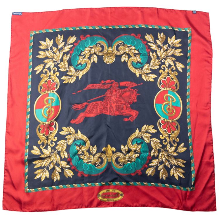 Vintage 80s Burberry Print Silk Scarf image 3