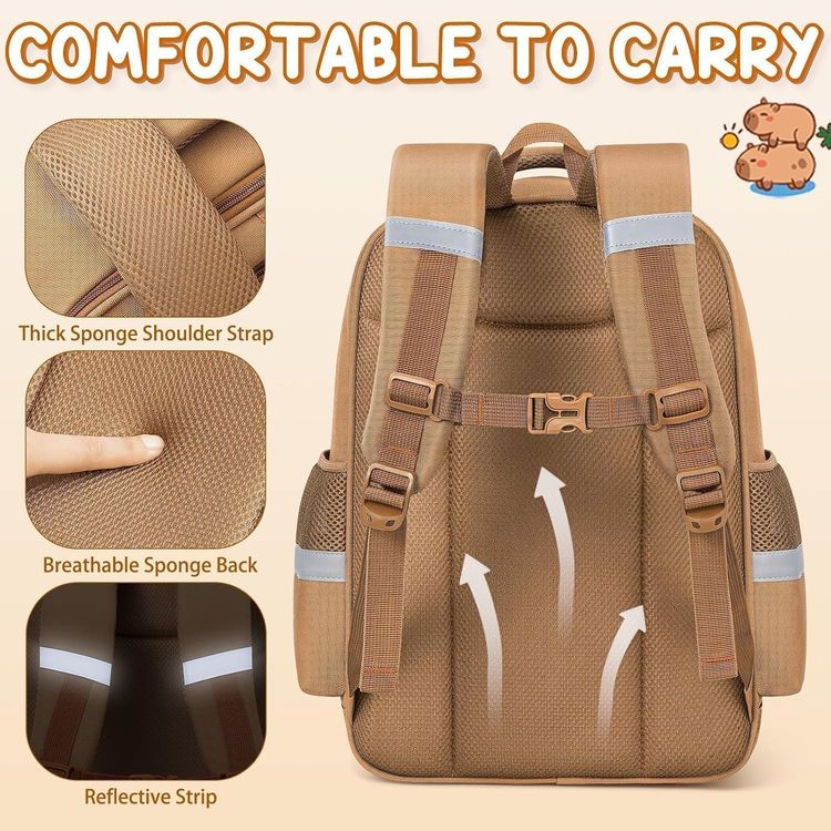 Capybara-Themed Backpack And Stationery Set image 3