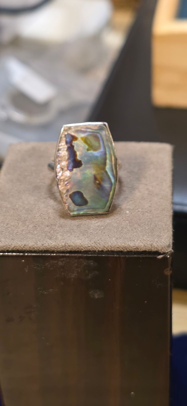 Immagine di 925 sterling Silver Ring With Abalone Shell Size K 3