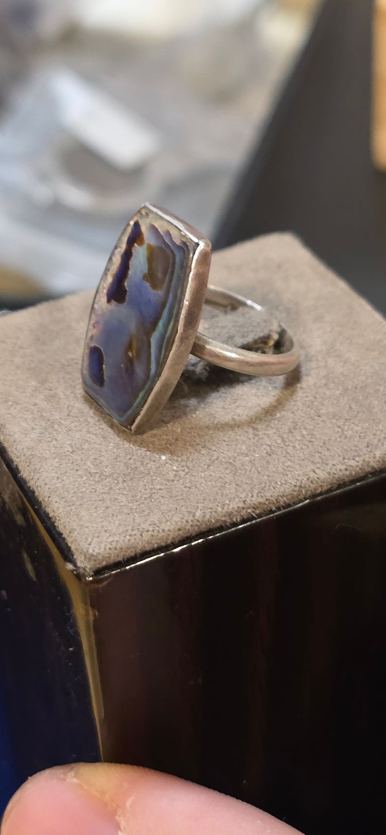 Immagine di 925 sterling Silver Ring With Abalone Shell Size K 5